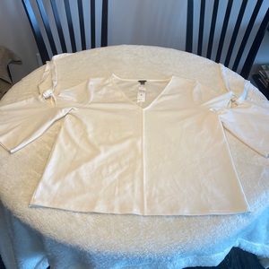 Ann Taylor White blouse with ties on arms